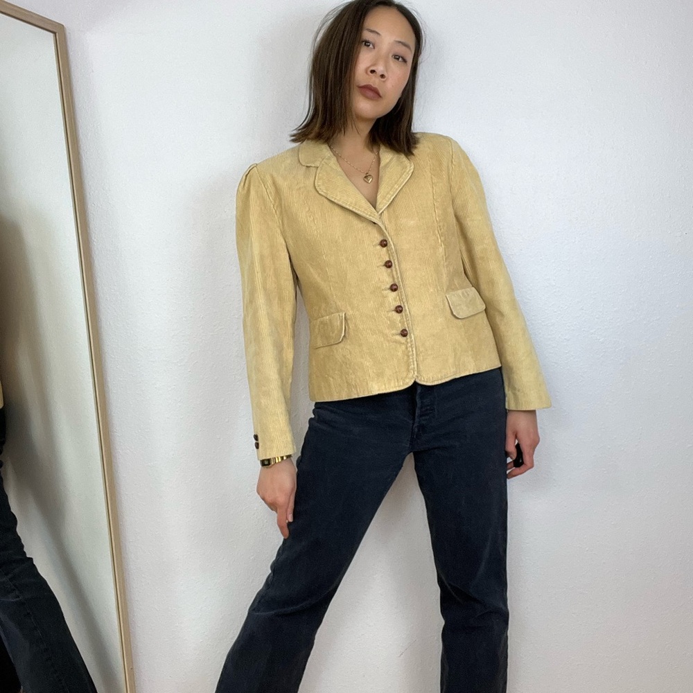 Vintage Cropped Corduroy Blazer